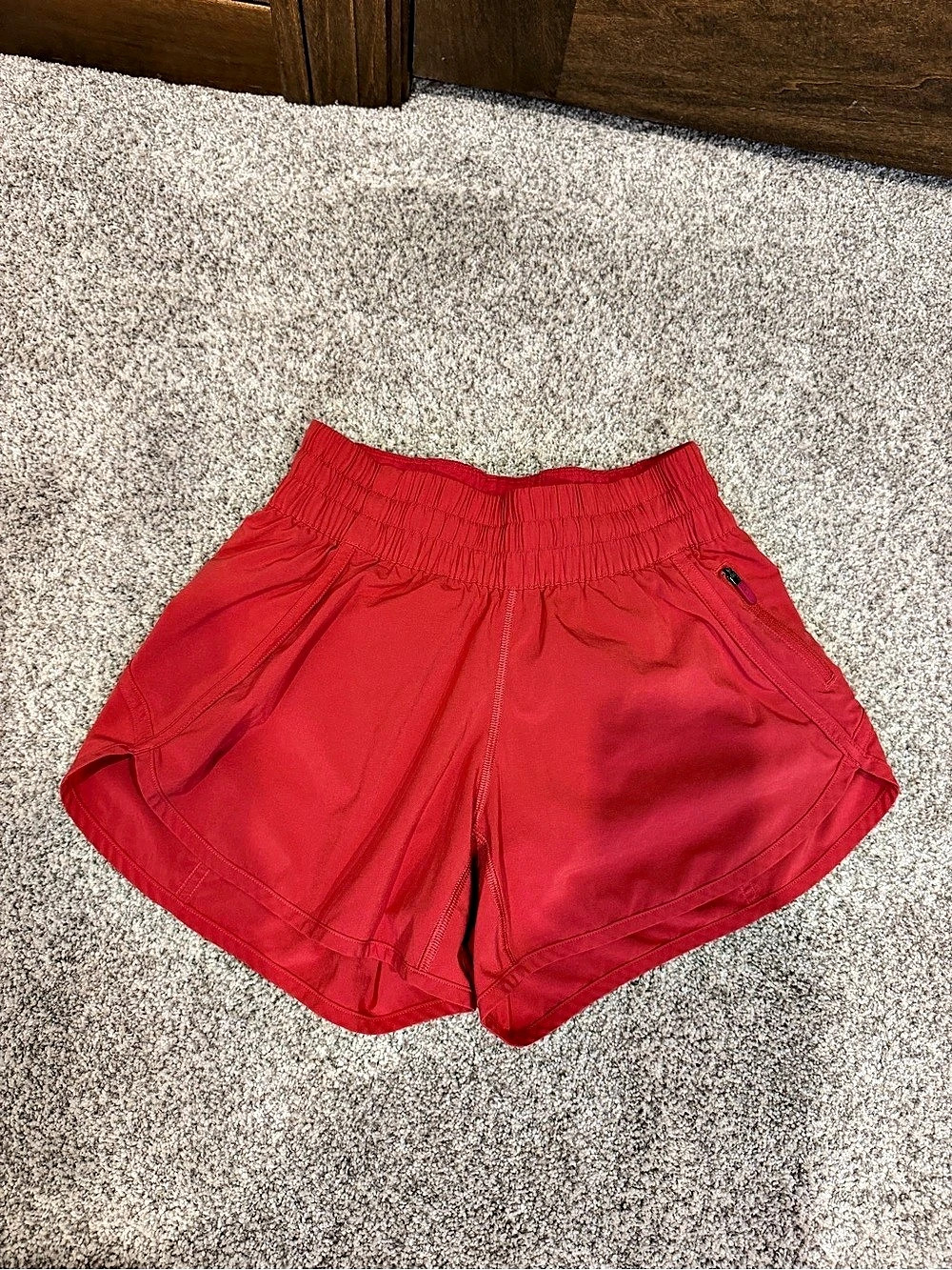 lululemon Track That High-Rise Lined Short 3" Red Size 6